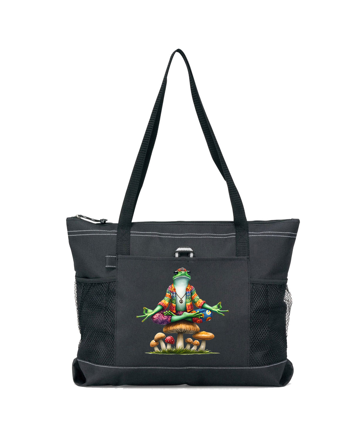 Hippie Frog #9 Zippered Tote