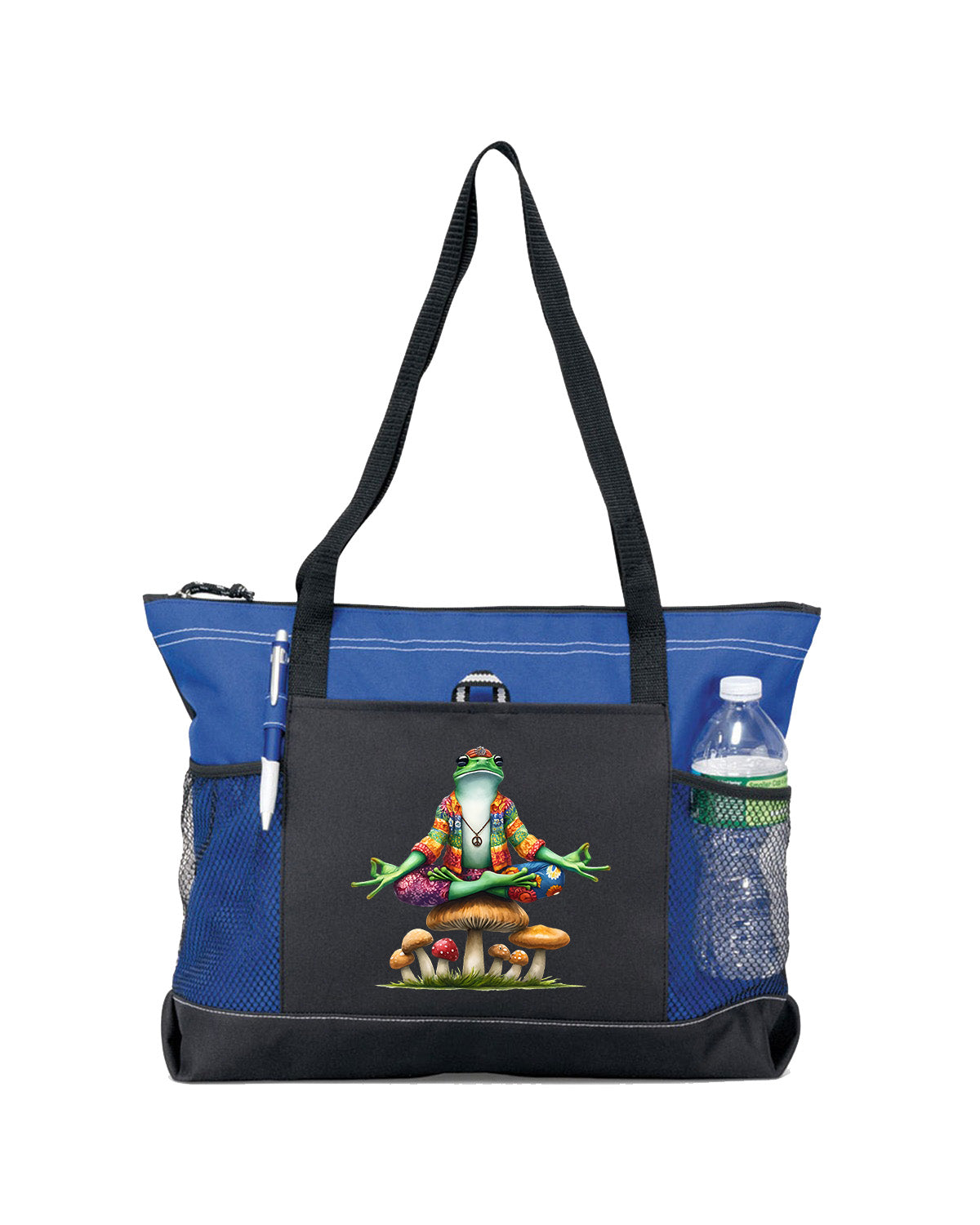 Hippie Frog #9 Zippered Tote