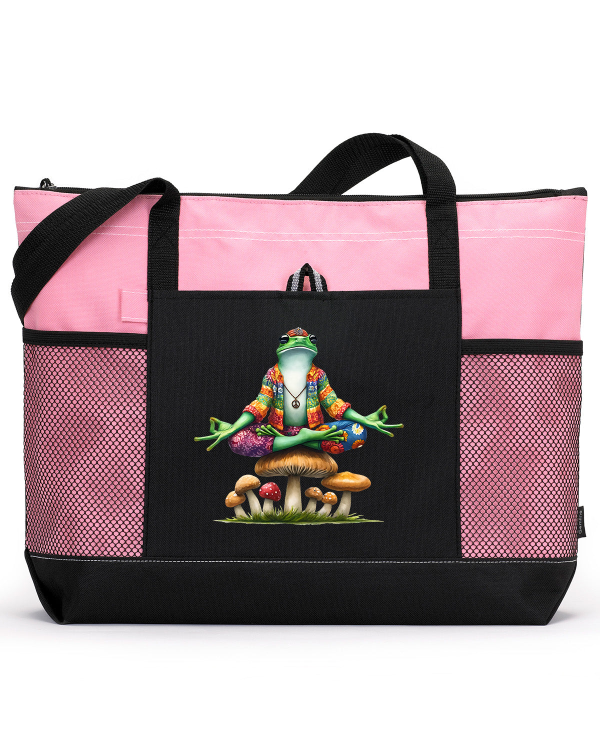 Hippie Frog #9 Zippered Tote