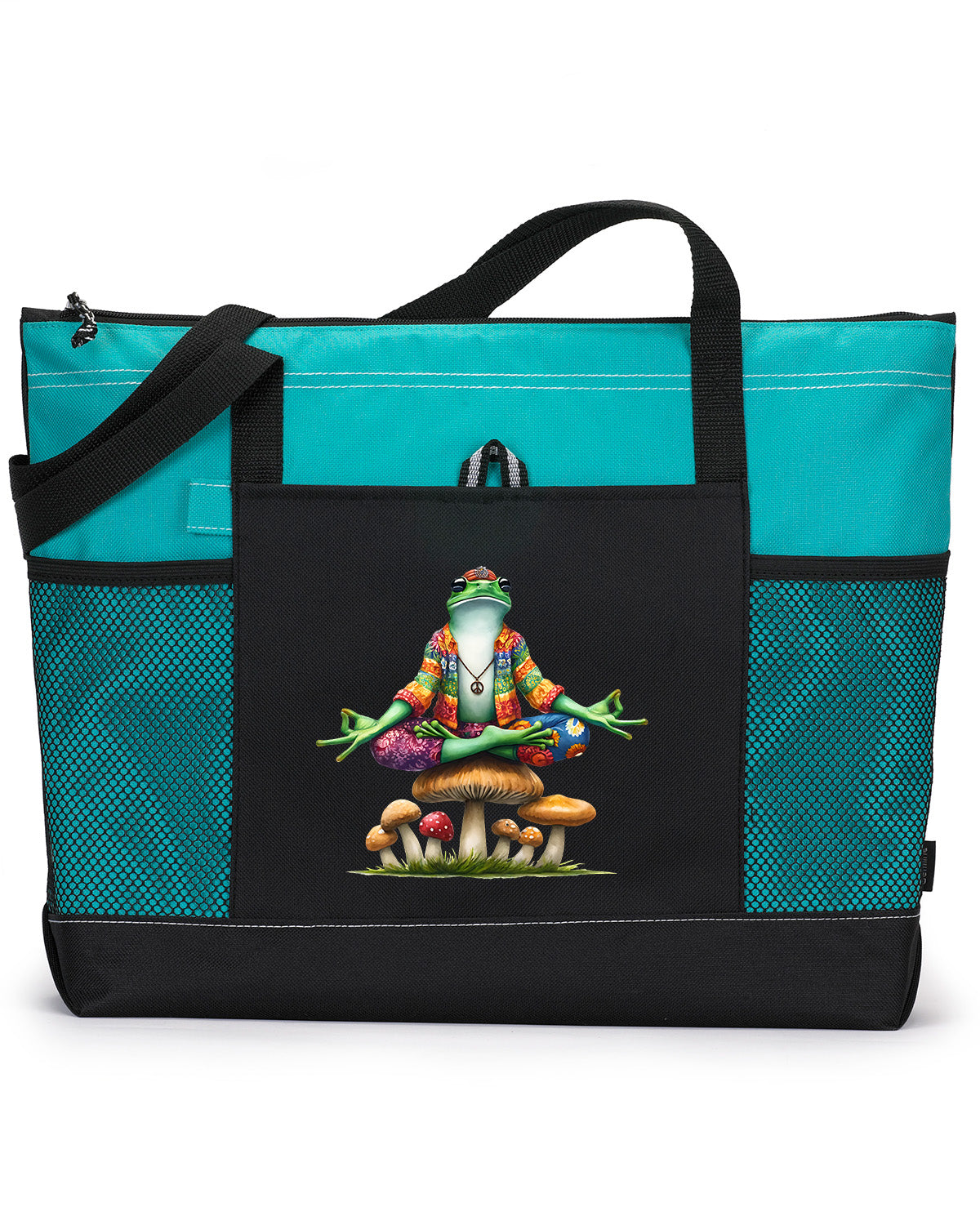 Hippie Frog #9 Zippered Tote