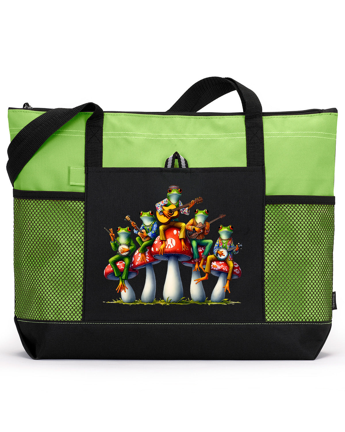 Hippie Frog #11 Zippered Tote