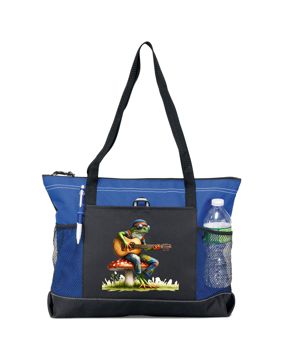 Hippie Frog #12 Zippered Tote