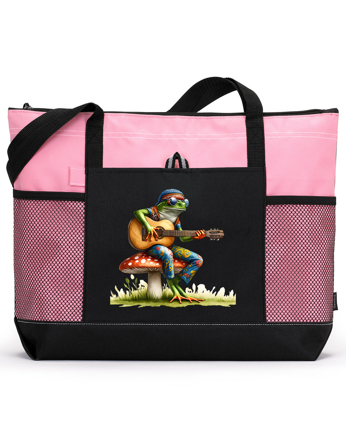 Hippie Frog #12 Zippered Tote