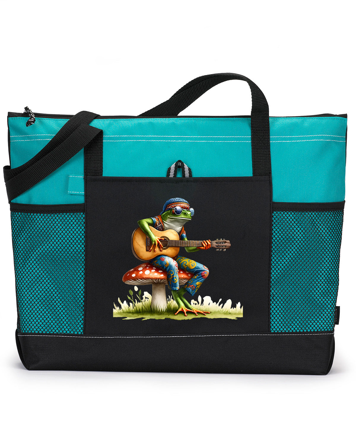 Hippie Frog #12 Zippered Tote