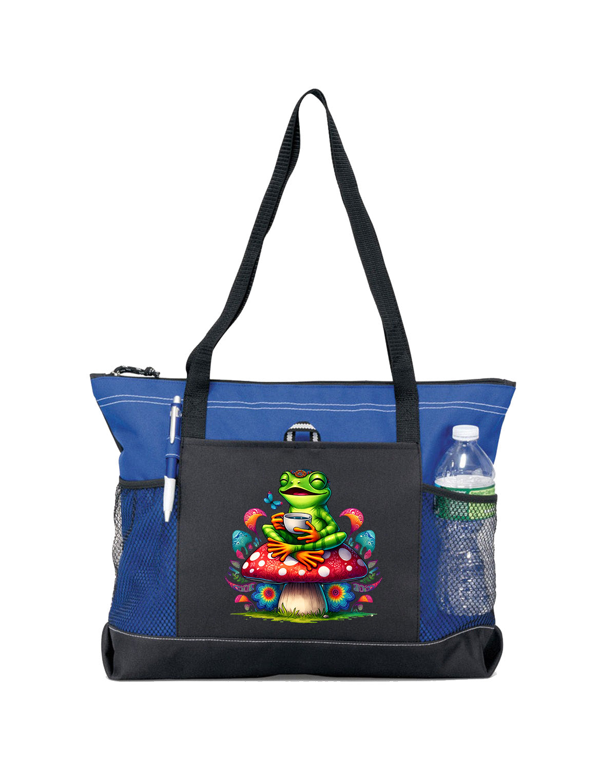 Hippie Frog #14 Zippered Tote