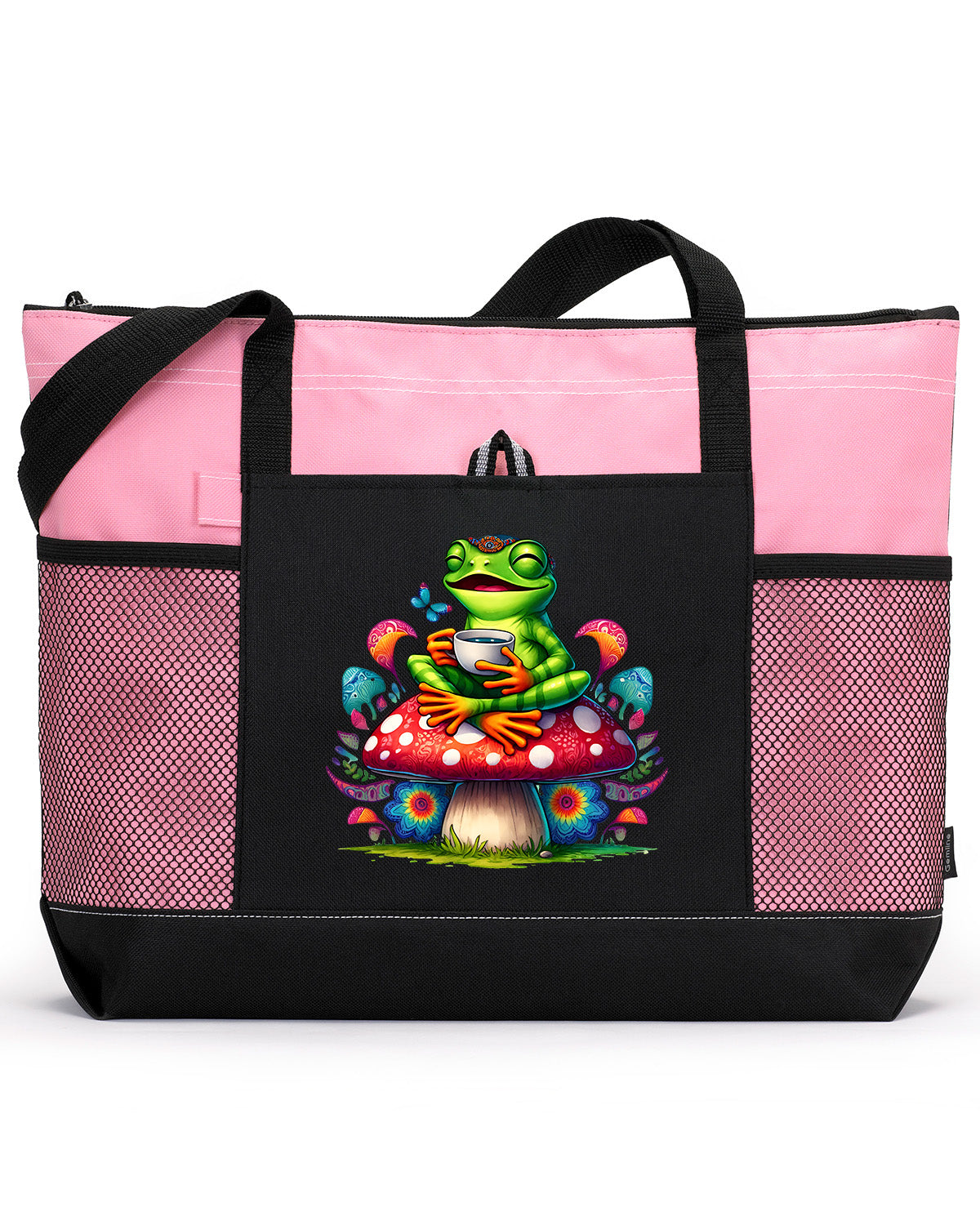 Hippie Frog #14 Zippered Tote