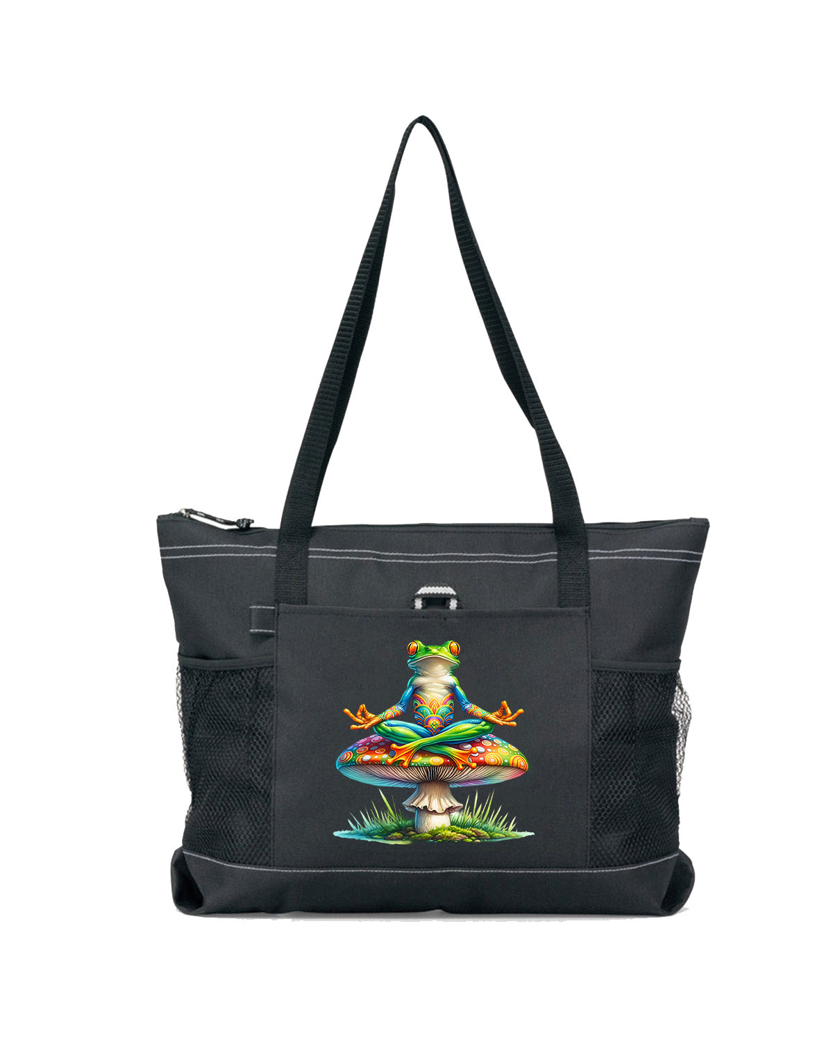 Hippie Frog #17 Zippered Tote