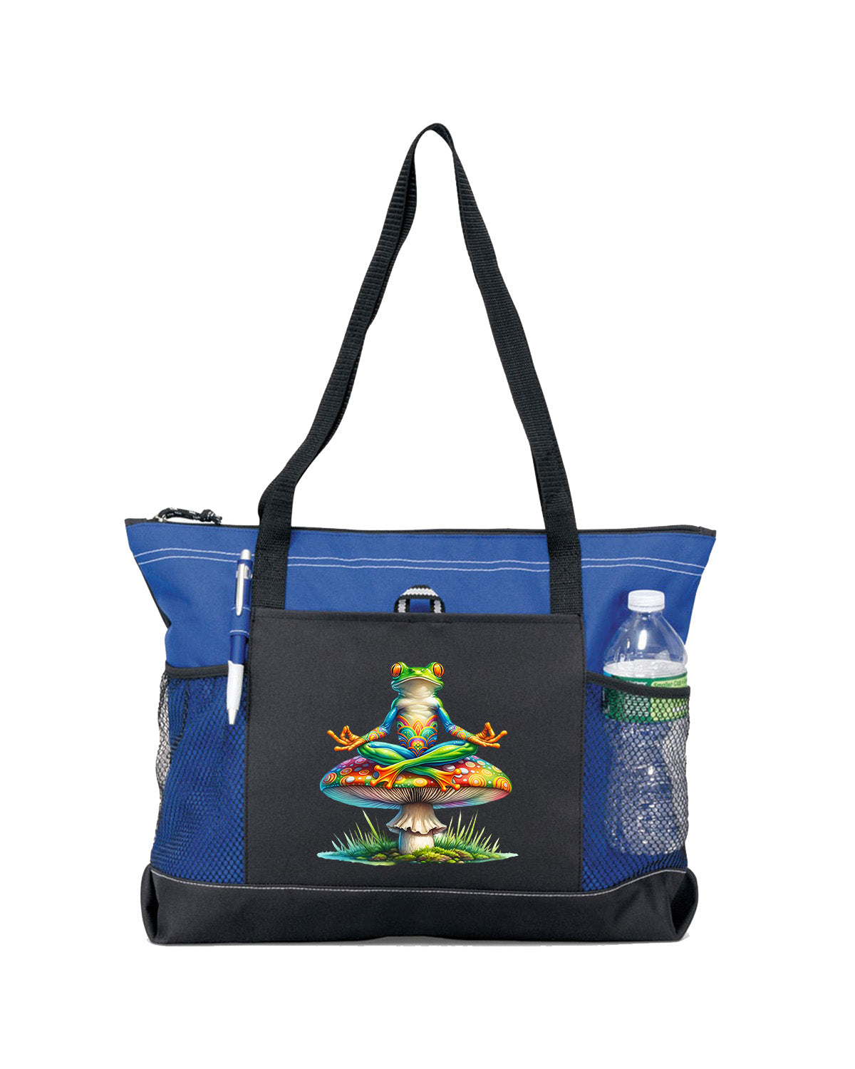 Hippie Frog #17 Zippered Tote