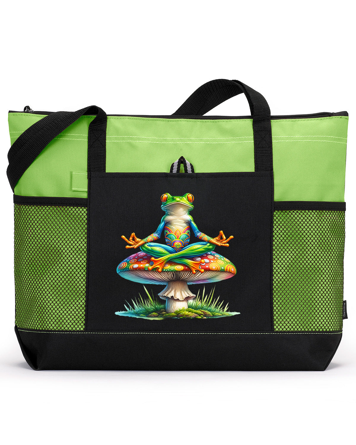 Hippie Frog #17 Zippered Tote