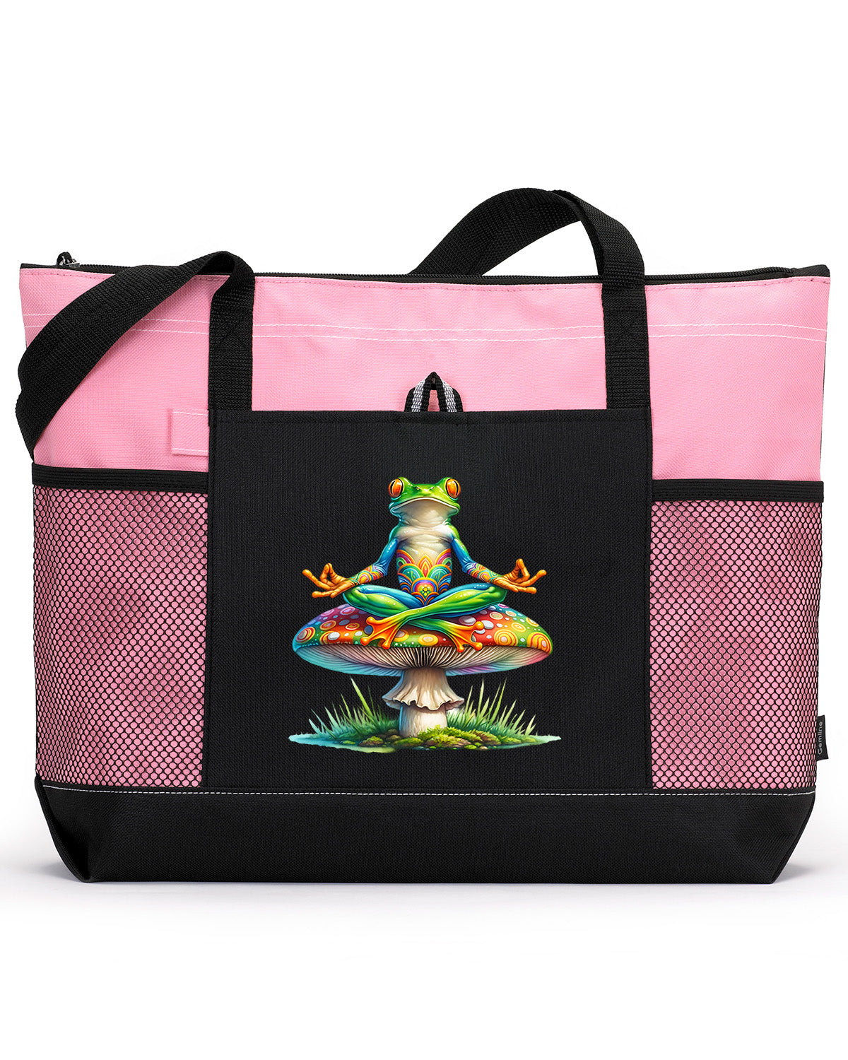 Hippie Frog #17 Zippered Tote