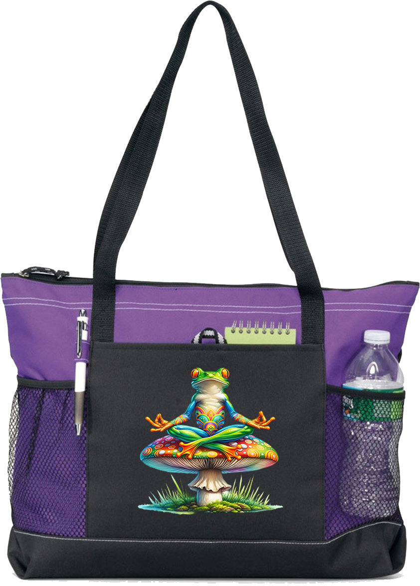 Hippie Frog #17 Zippered Tote