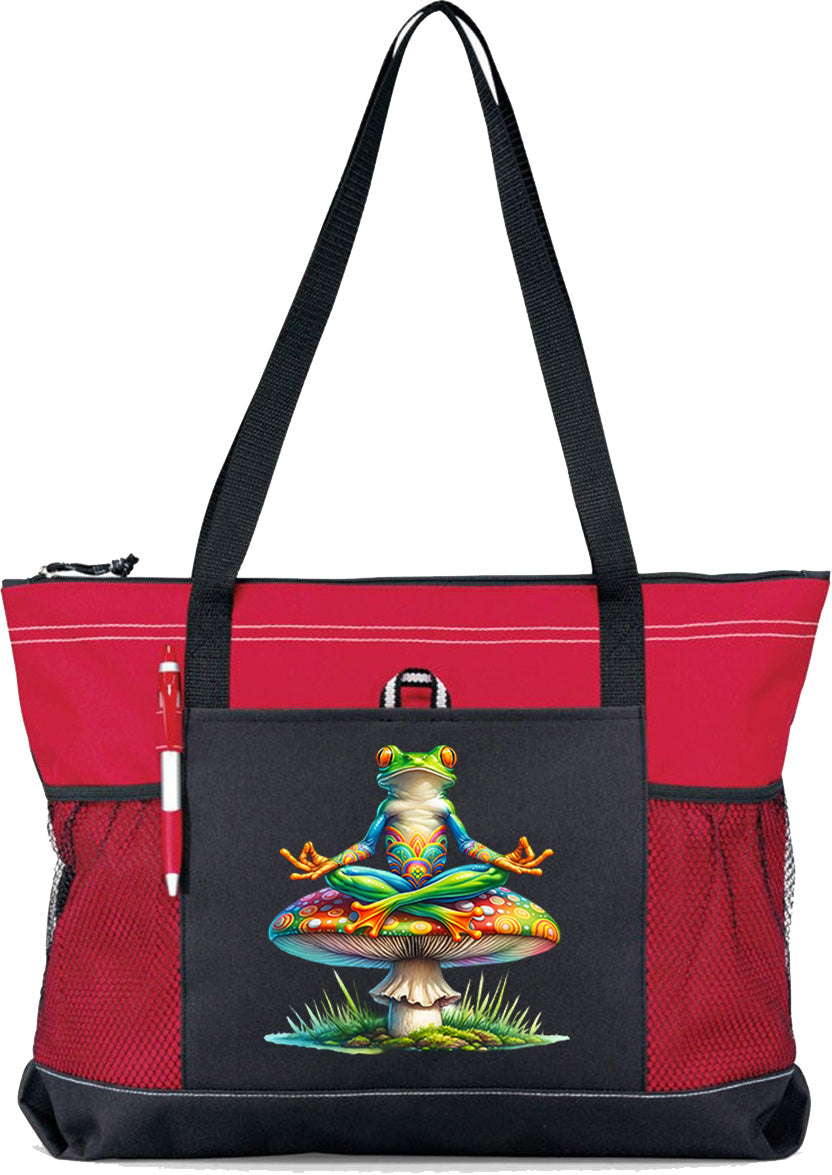 Hippie Frog #17 Zippered Tote