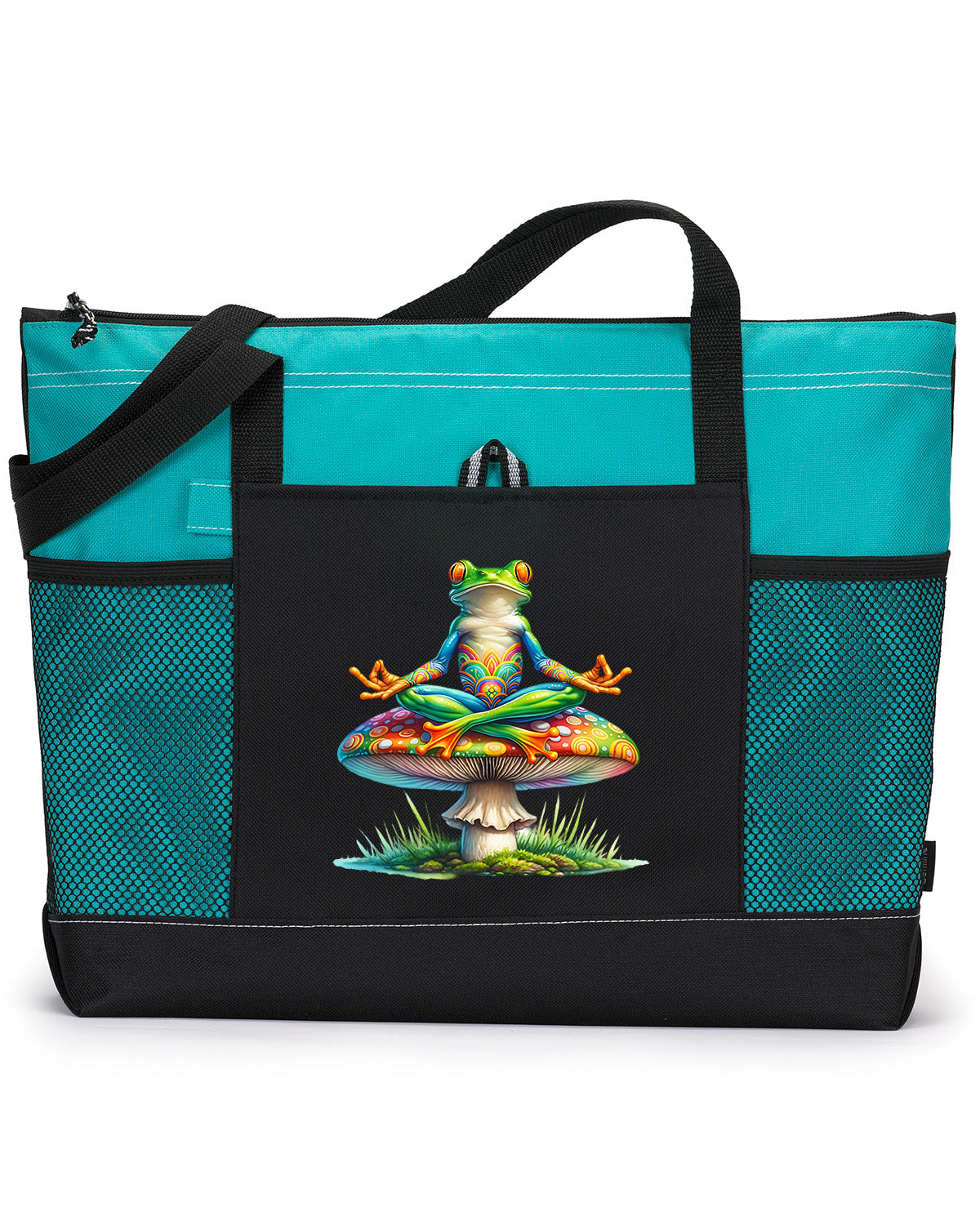 Hippie Frog #17 Zippered Tote