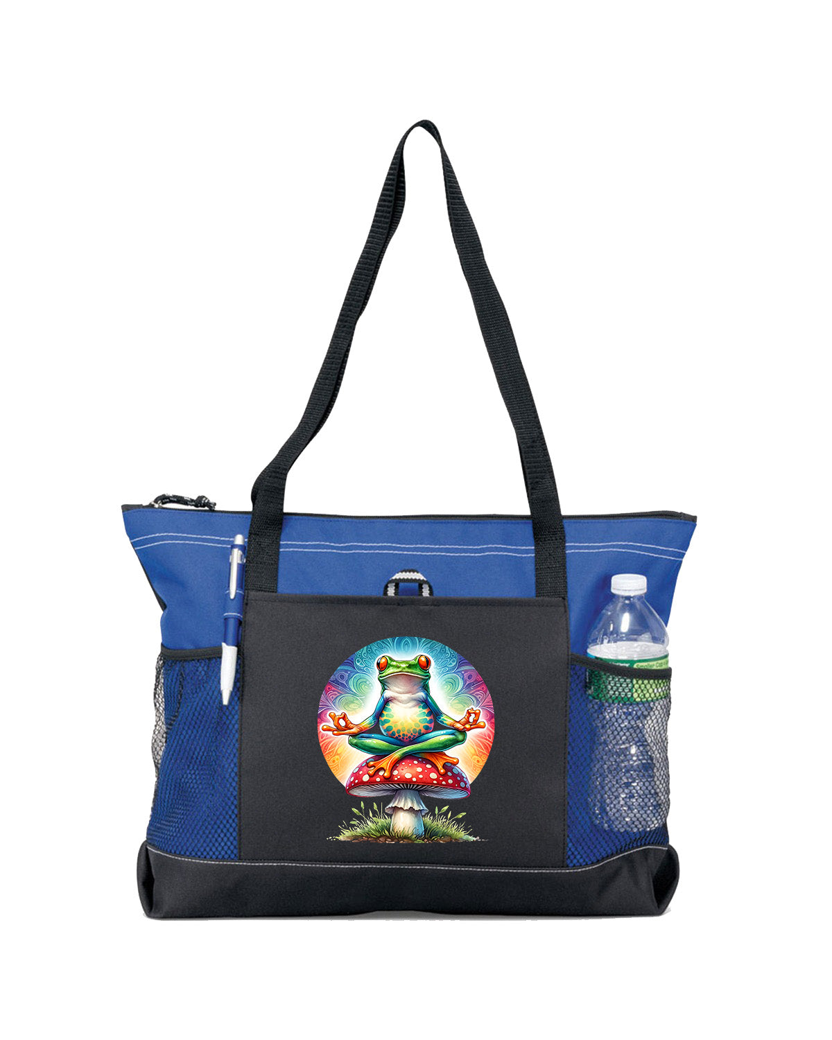 Hippie Frog #18 Zippered Tote