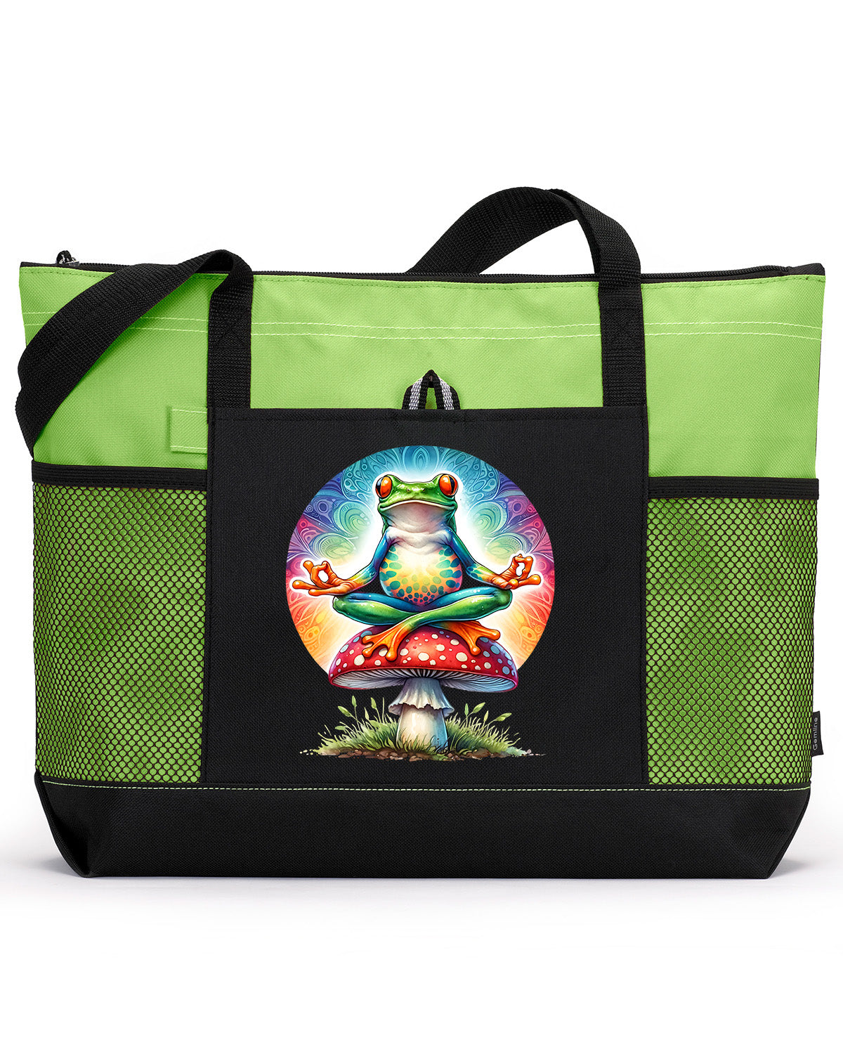 Hippie Frog #18 Zippered Tote