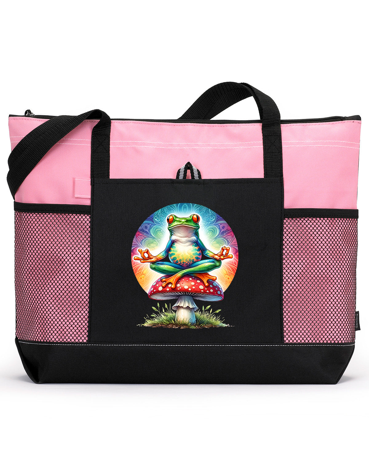 Hippie Frog #18 Zippered Tote