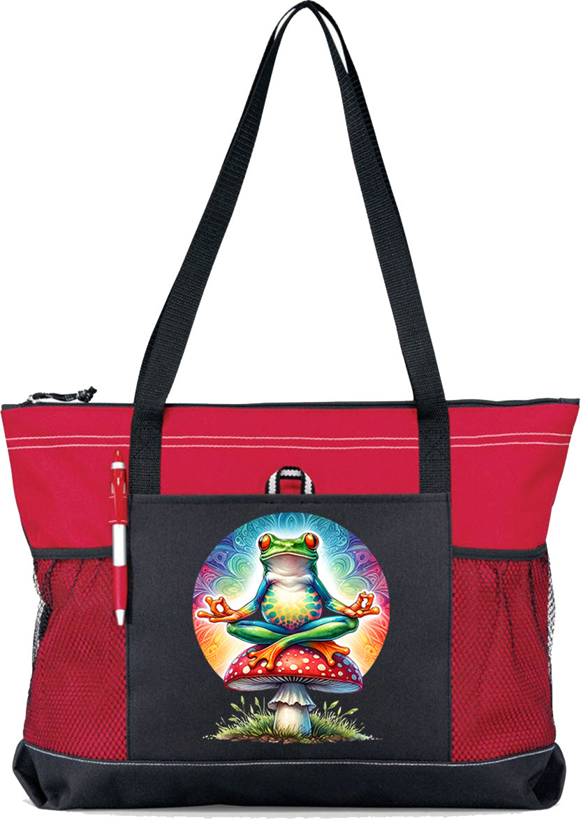 Hippie Frog #18 Zippered Tote