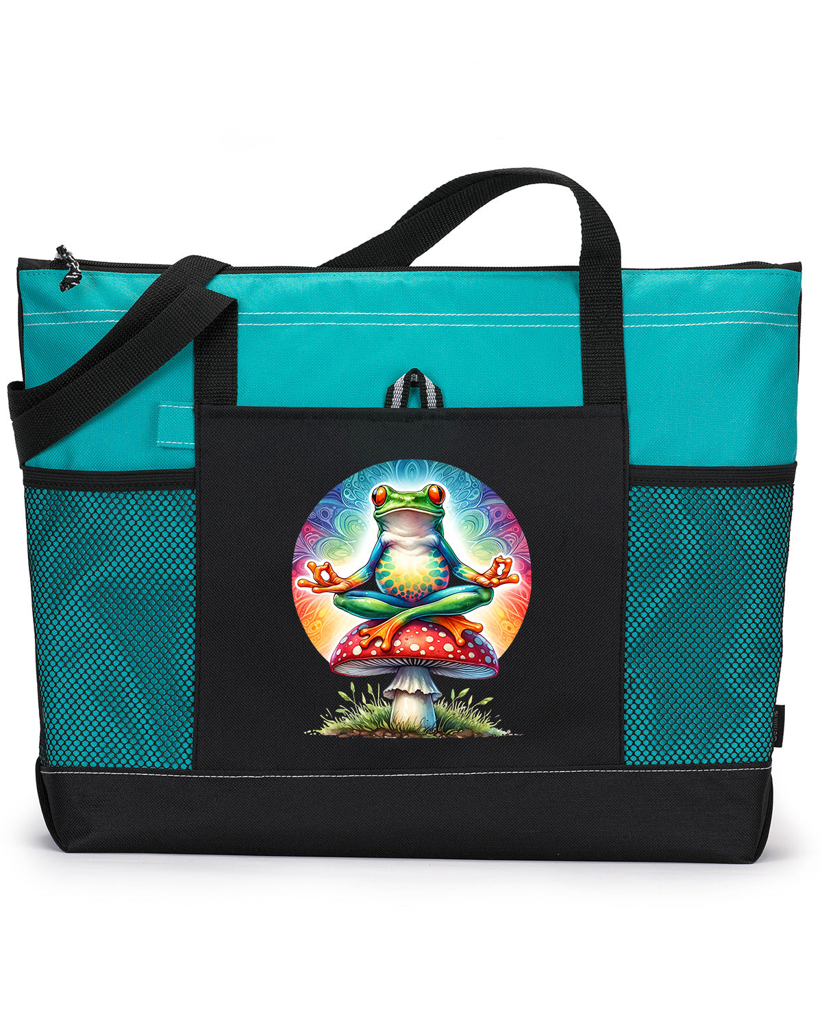 Hippie Frog #18 Zippered Tote