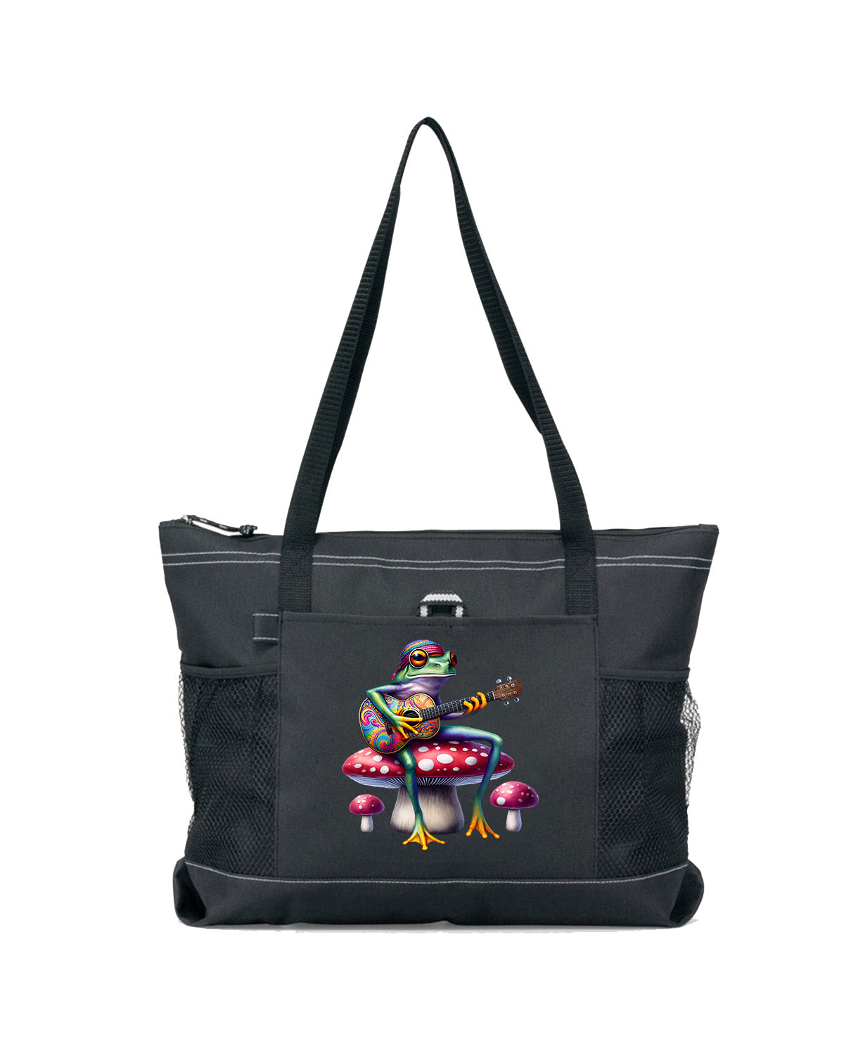 Hippie Frog #20 Zippered Tote