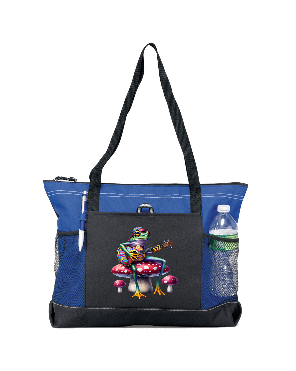 Hippie Frog #20 Zippered Tote