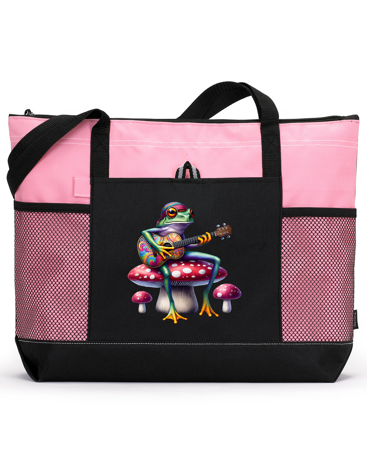 Hippie Frog #20 Zippered Tote