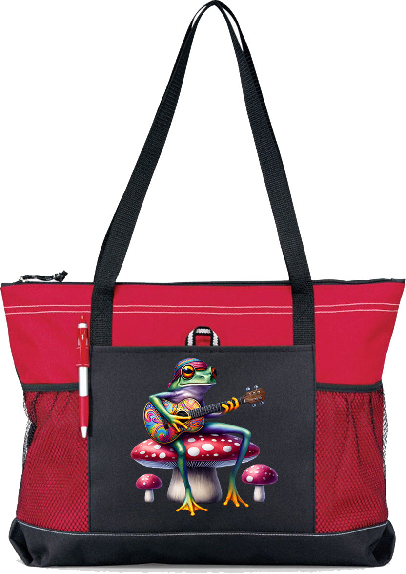 Hippie Frog #20 Zippered Tote