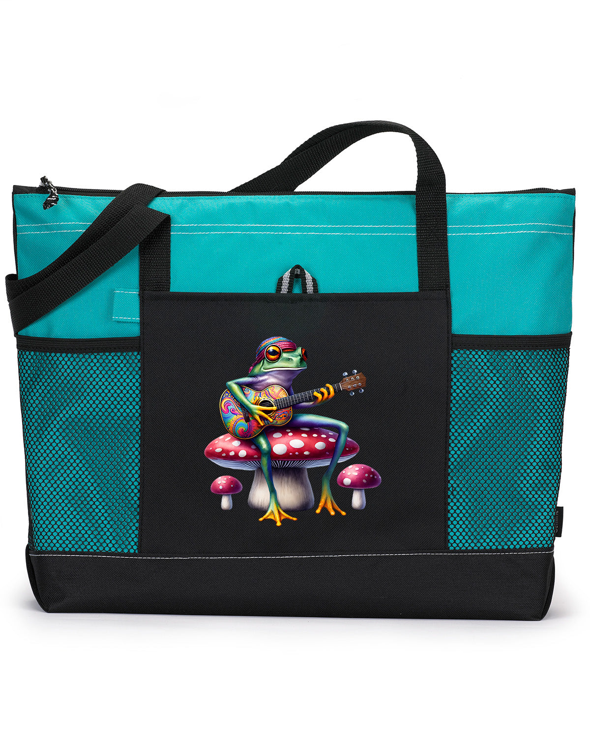 Hippie Frog #20 Zippered Tote