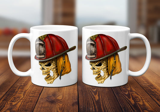 Firefighter Skull Coffee Mug