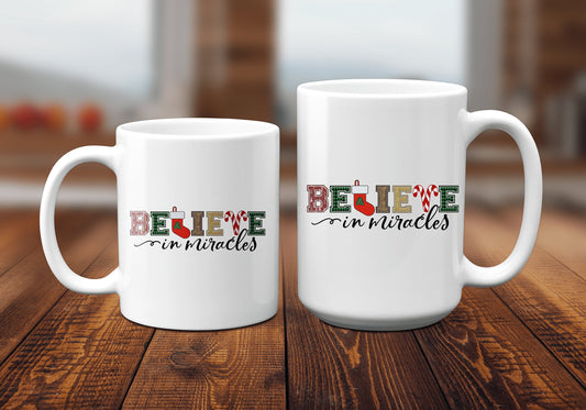 Believe in Miracles Christmas Coffee Mug