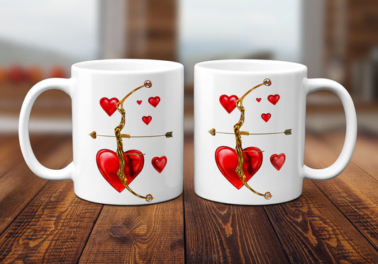 Heart Bow and Arrow Coffee Mug