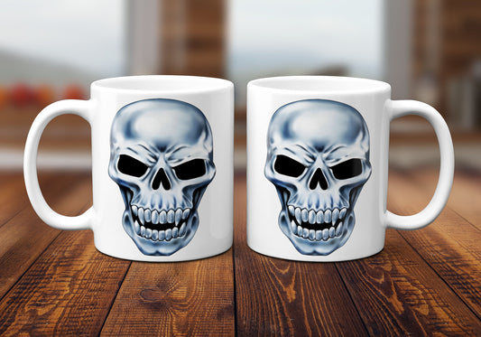 Chrome Skull Coffee Mug